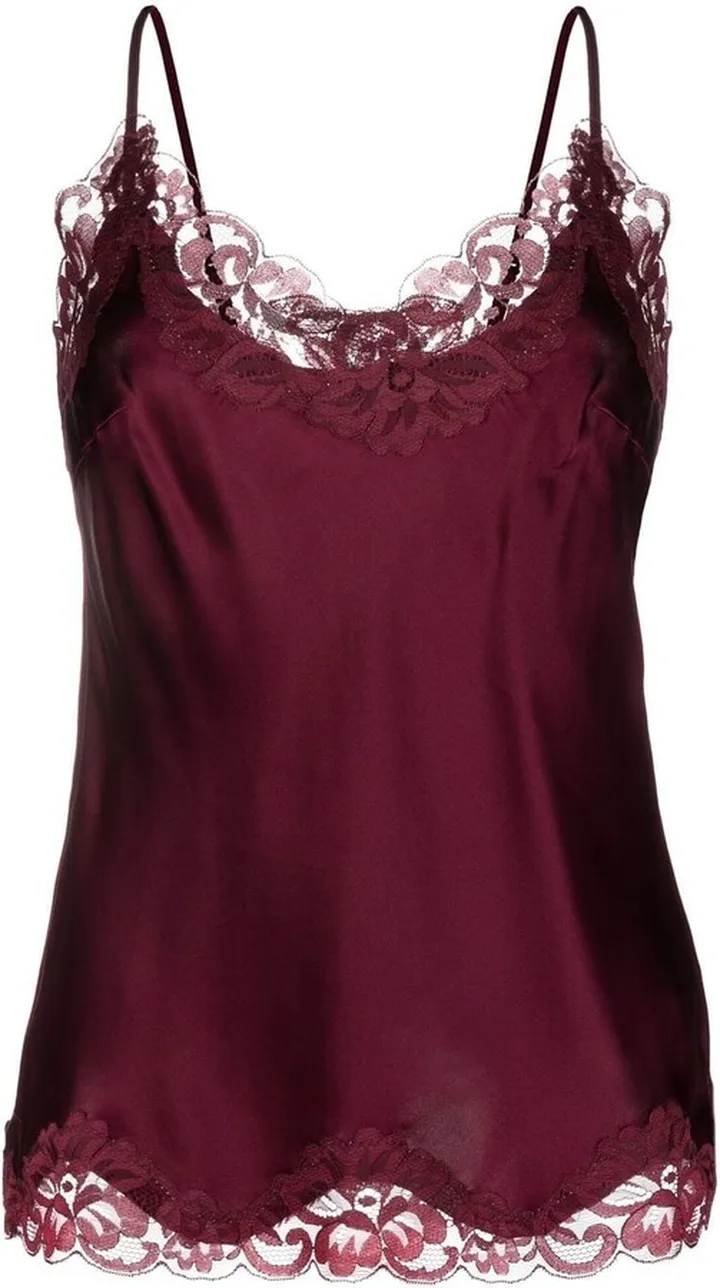 Lace-Trim Silk Camisole