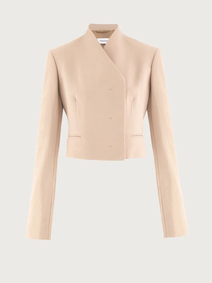 Ferragamo Women Asymmetric blazer Beige