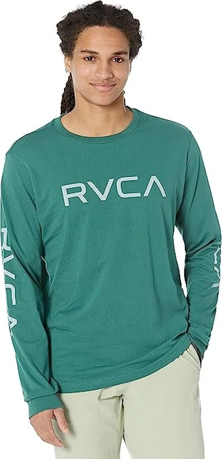 RVCA Big RVCA Long Sleeve Tee (Hunter Green) Men's T Shirt