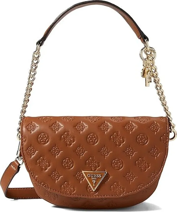 GUESS La Femme Flap Shoulder Bag (Cognac) Handbags