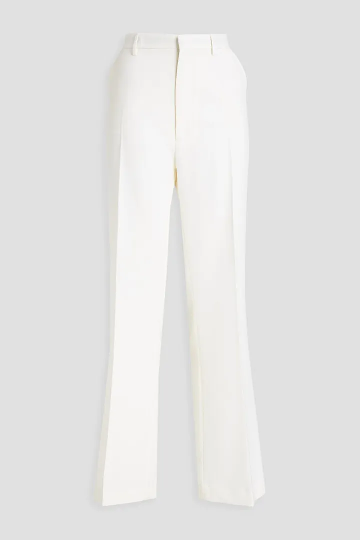 Wool-twill wide-leg pants