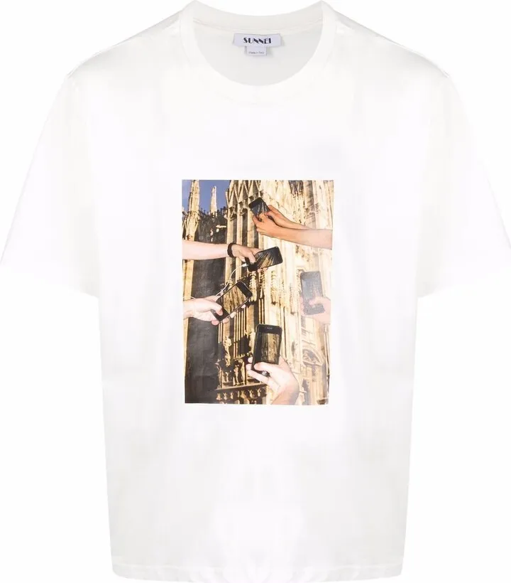 iPhone-print cotton T-shirt