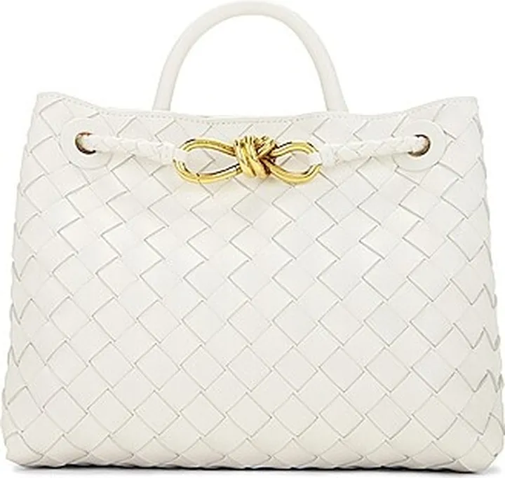 Bottega Veneta Small Andiamo Bag in White