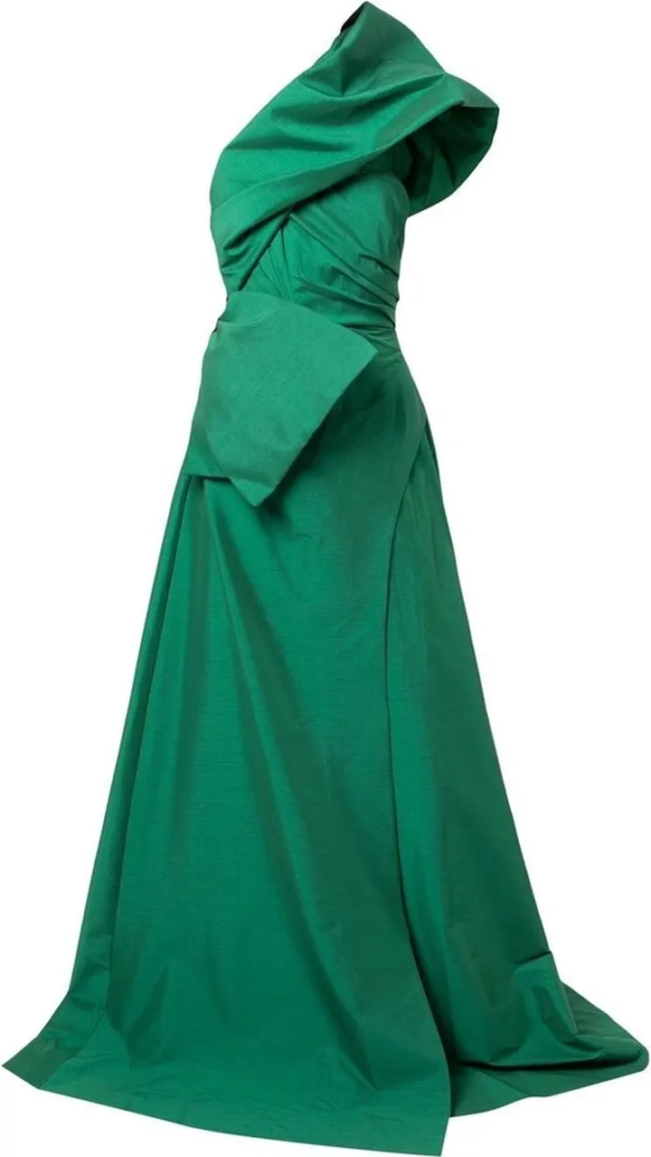 Archer asymmetric neck gown