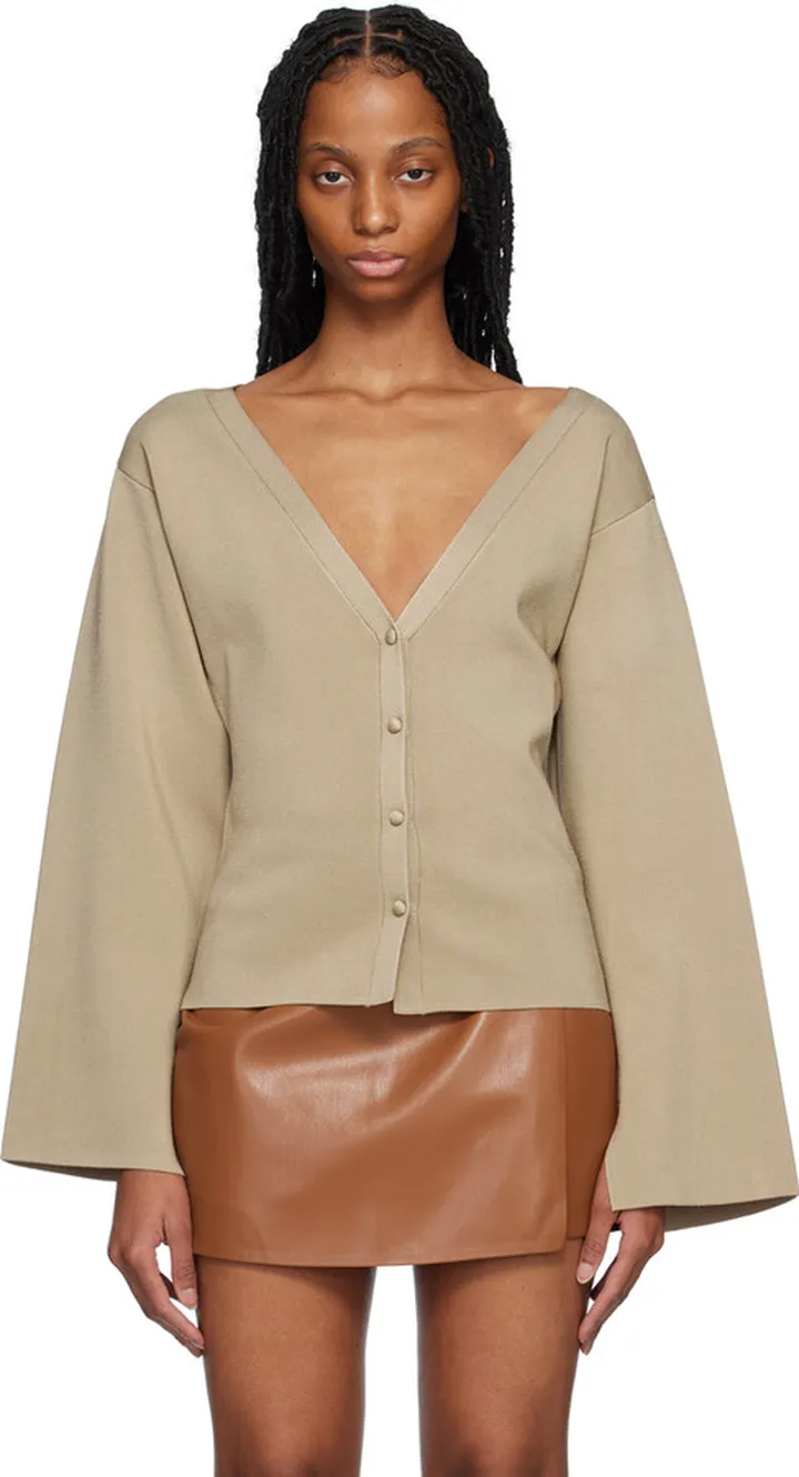 Nanushka Taupe Mari Cardigan