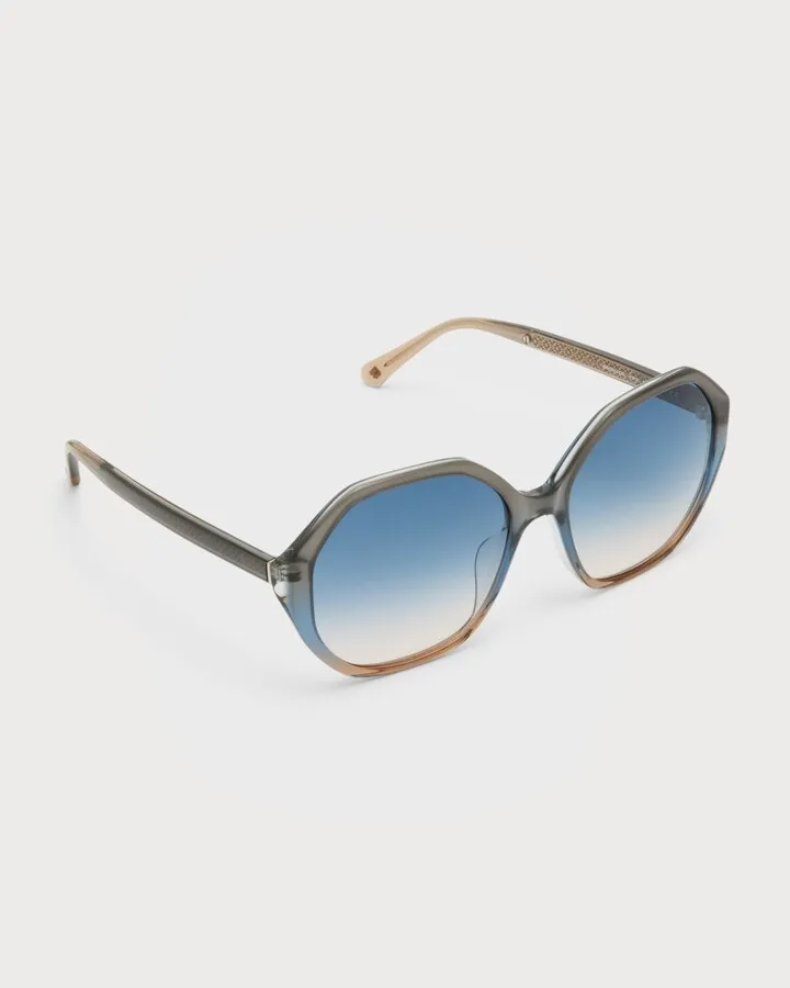 Waverly Geometric Round Acetate Sunglasses