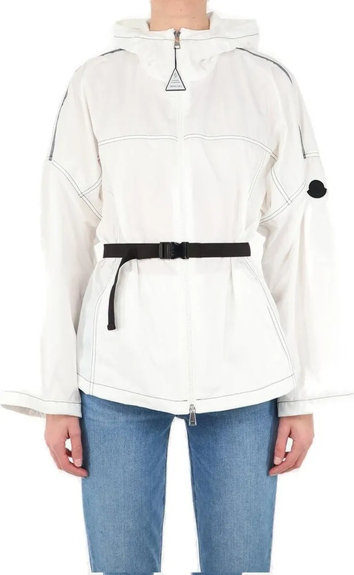 Moncler Belted Waist Hooded Jacket