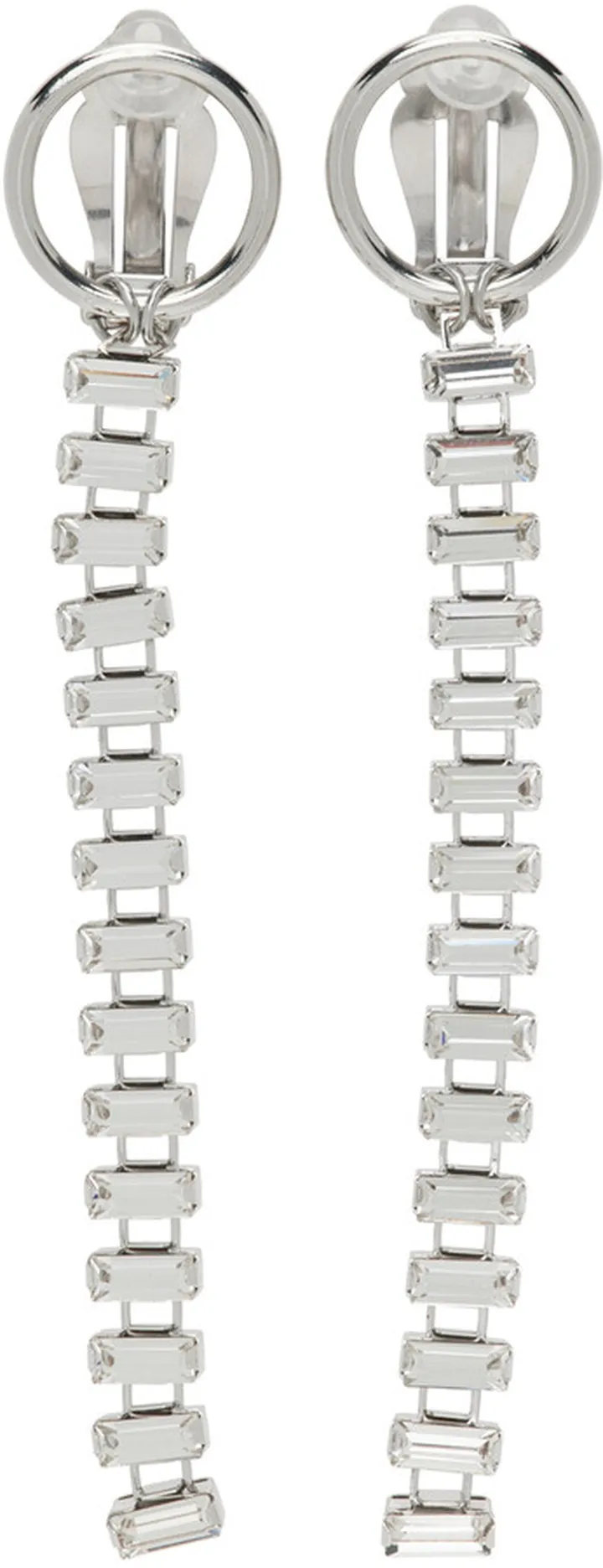 Justine Clenquet SSENSE Exclusive Silver Patti Clip-On Earrings
