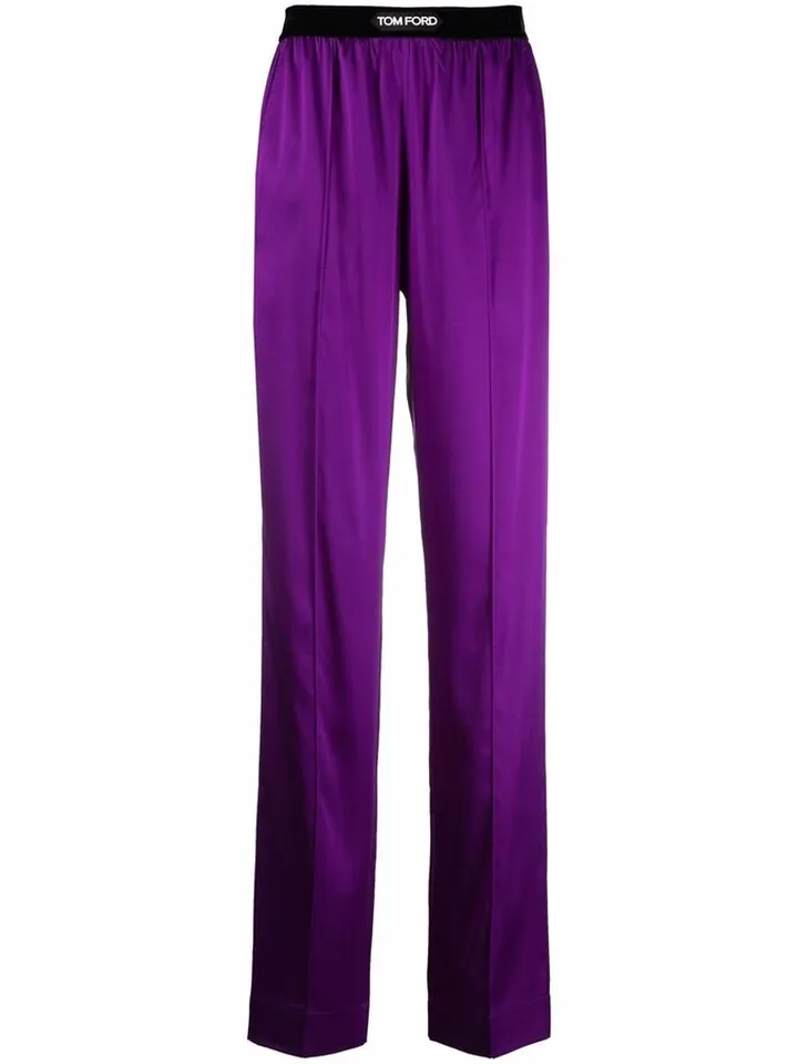 Logo-Patch Straight-Leg Trousers