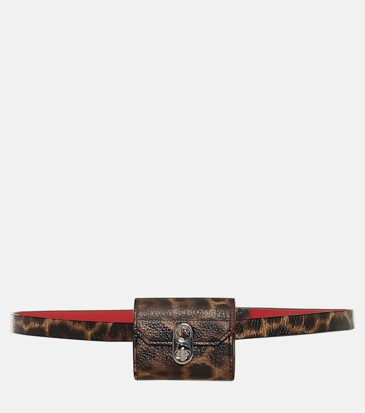 Elisa leopard-print leather belt bag