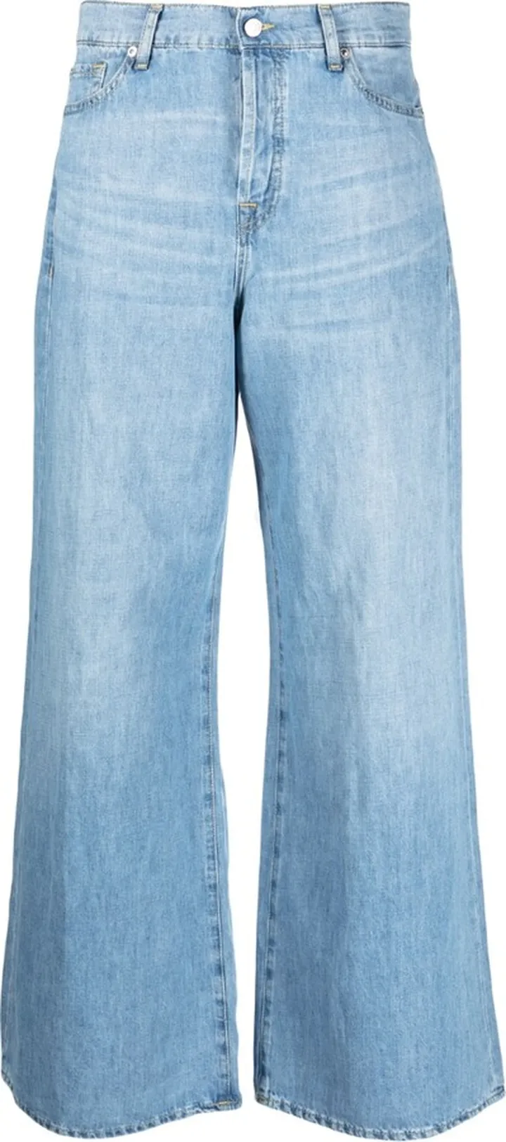 Cotton-Blend Wide-Leg Jeans
