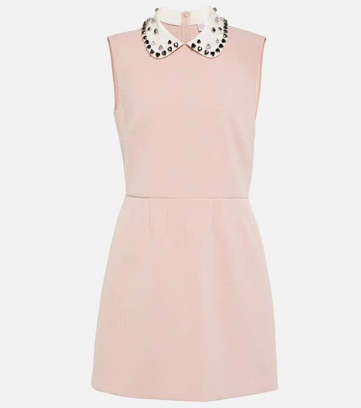 Embellished cady minidress