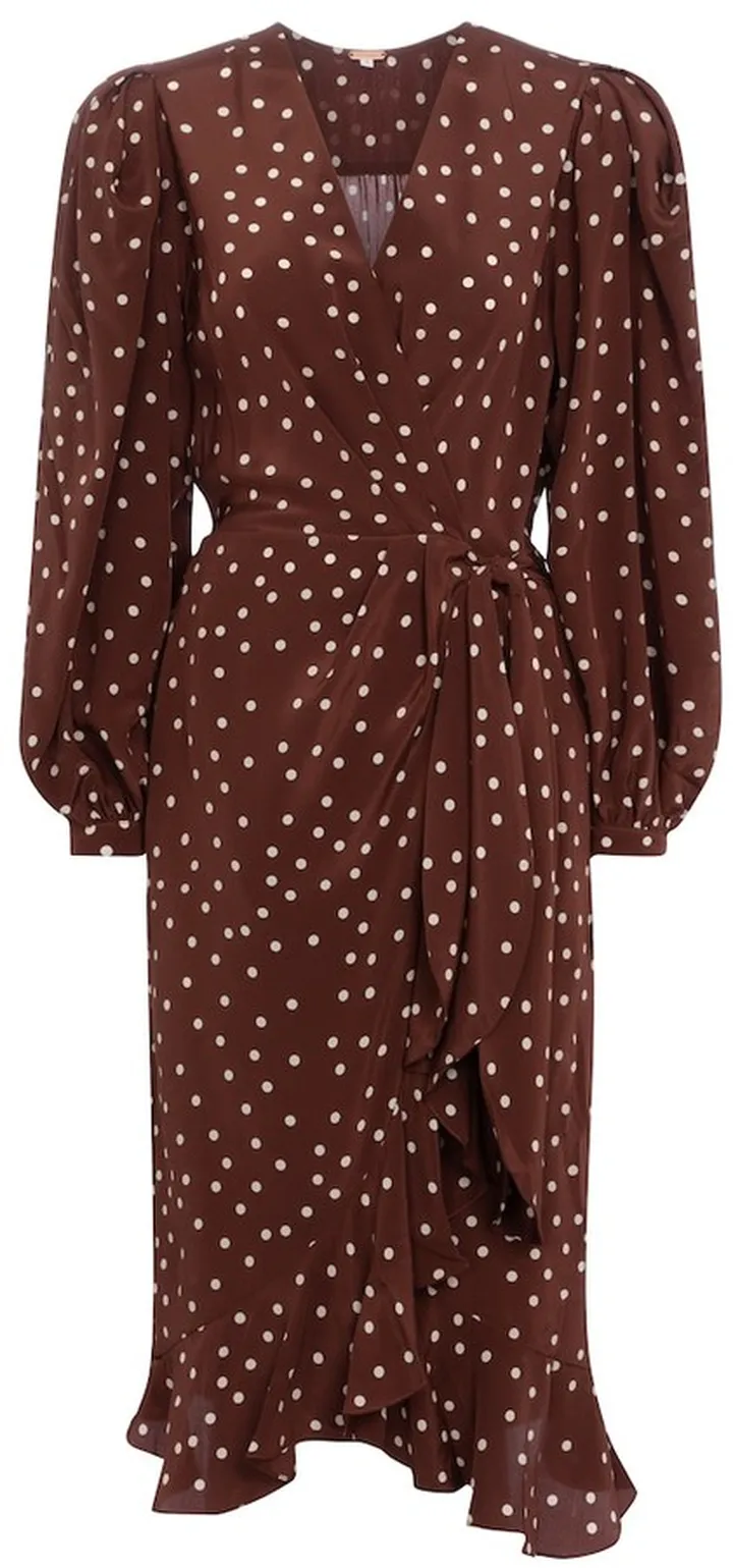 Geography Of Life polka-dot crepe wrap dress