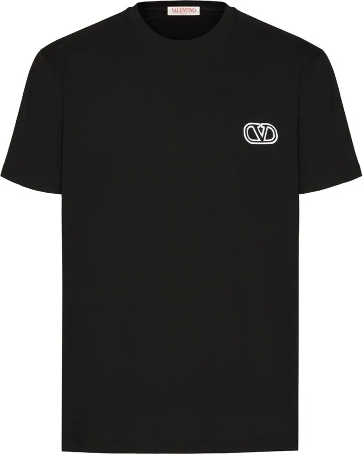 VLogo-embroidered T-shirt