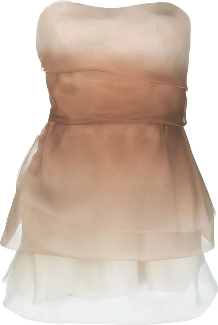 Ombré Strapless Tiered Minidress