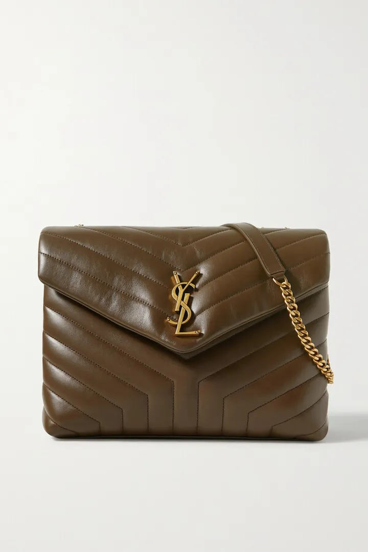 SAINT LAURENT - Loulou Medium Quilted Leather Shoulder Bag - Brown