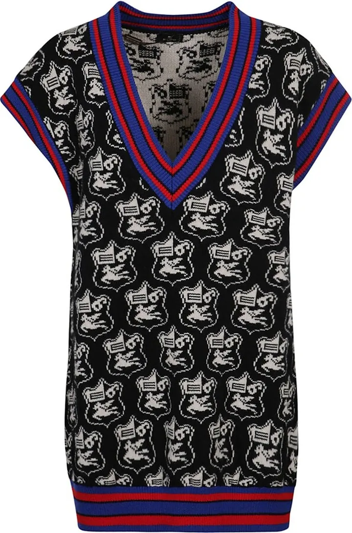 V-neck Logo Motif Jumper