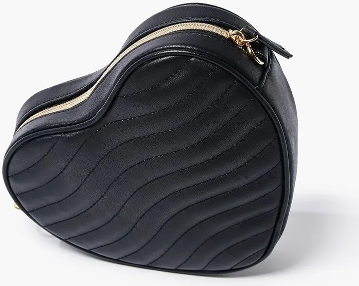 Quilted Heart-Shaped Crossbody Bag
