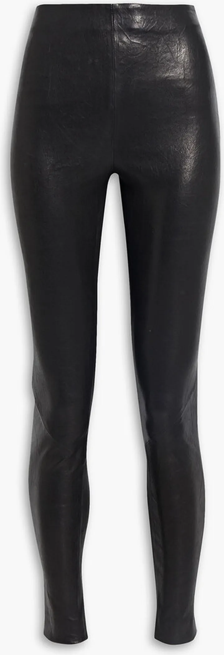 Textured-leather leggings