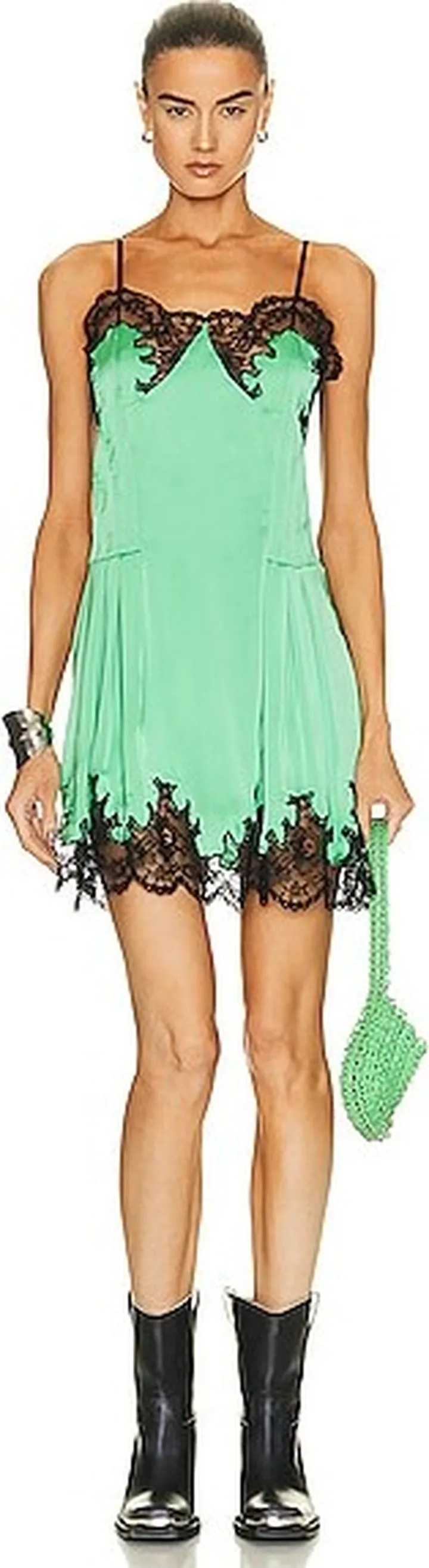 PACO RABANNE Sleeveless Mini Dress in Green