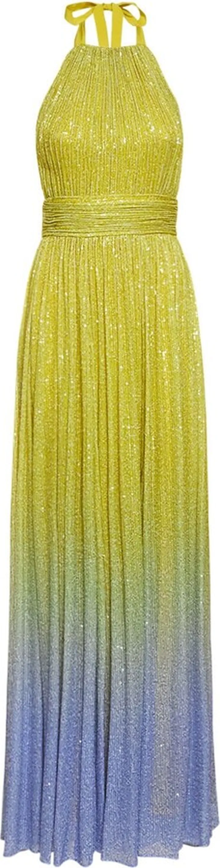Degradè sequins long dress