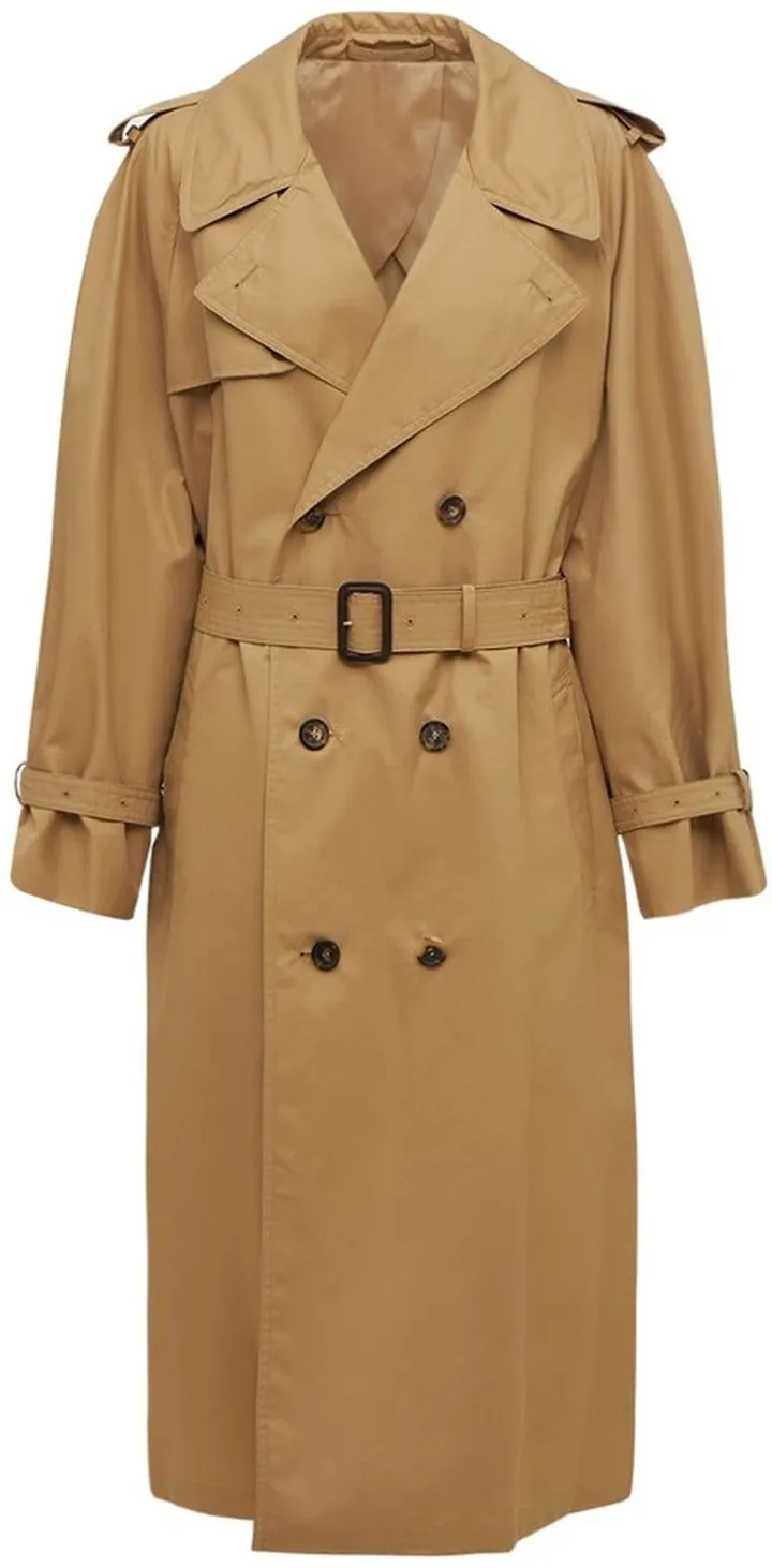 Compact cotton drill trench coat