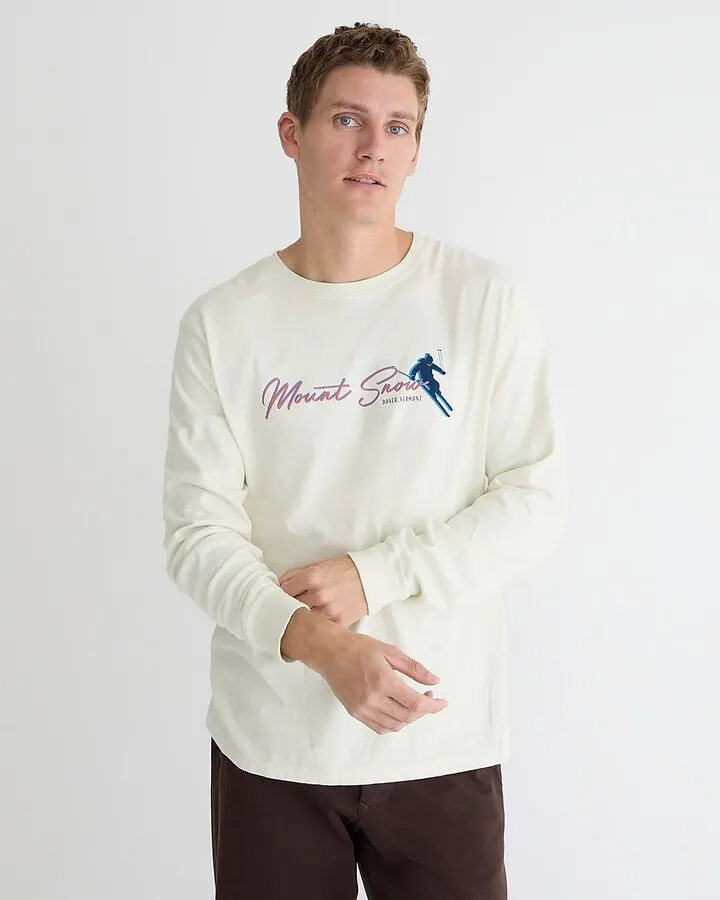 Mount Snow X J.Crew made-in-the-USA long-sleeve graphic T-shirt