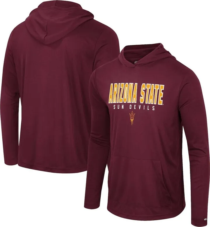 Men's Colosseum Maroon Arizona State Sun Devils Team Color Rival Hoodie Long Sleeve T-shirt
