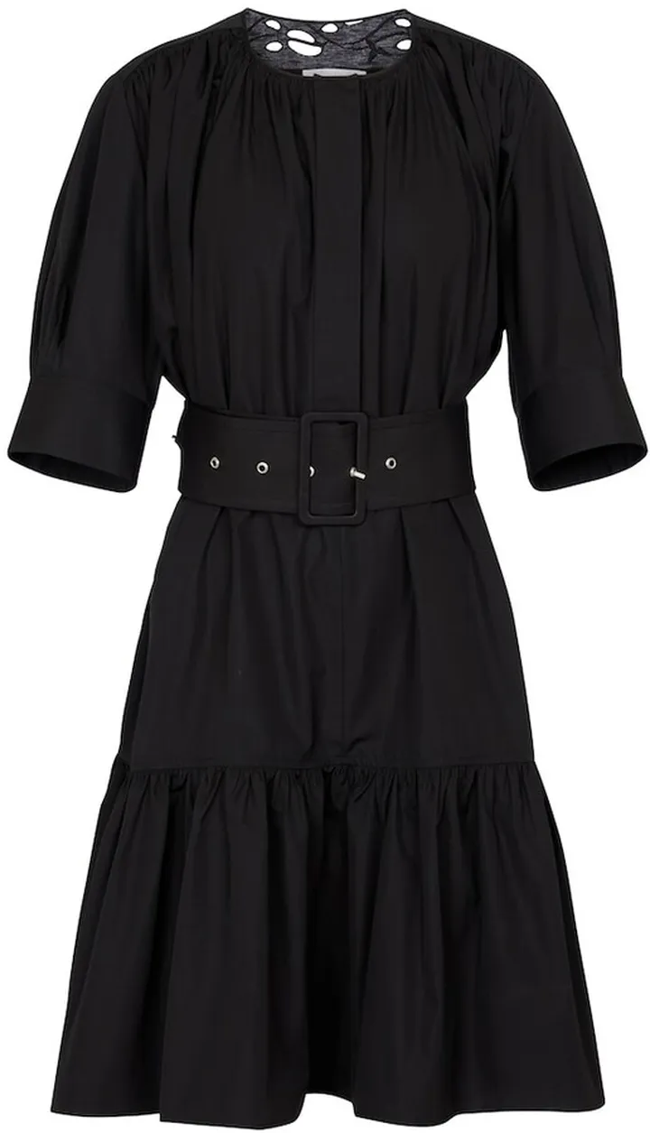 Belted cotton poplin minidress