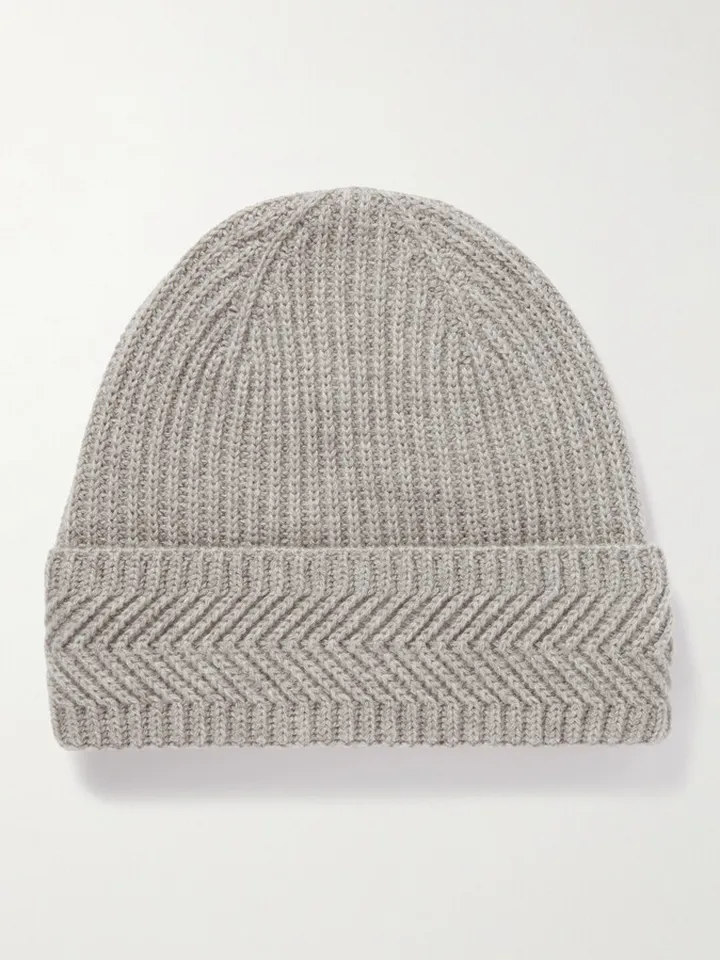 Ribbed Cashmere Beanie