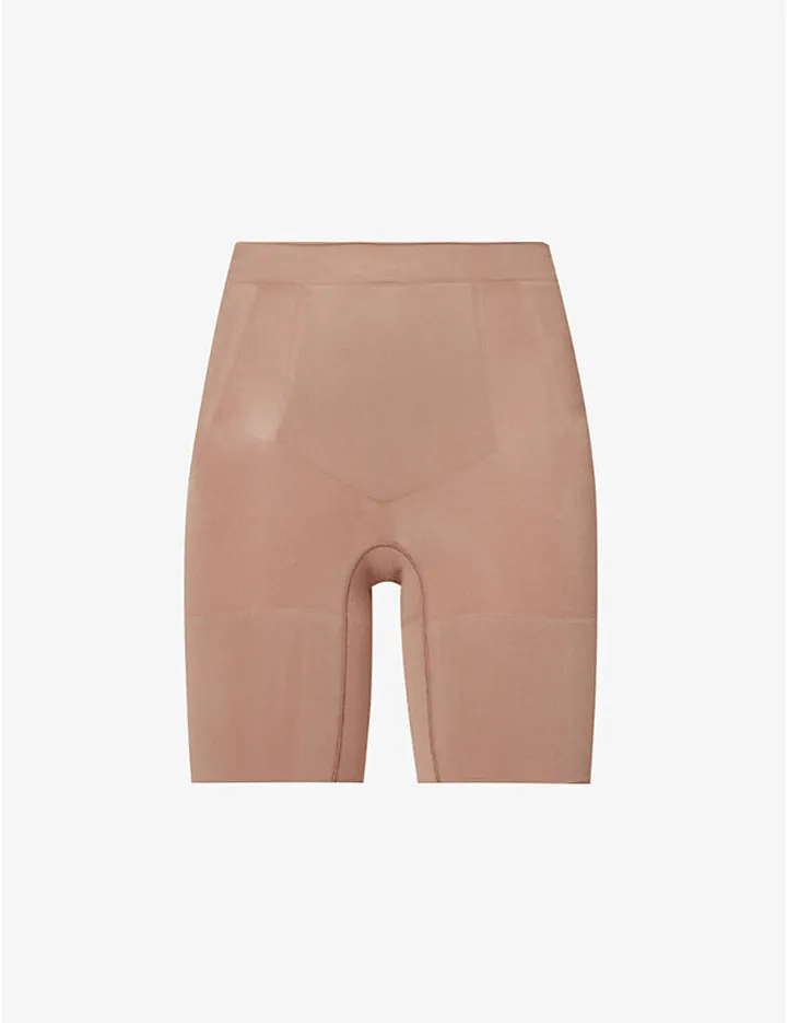 Womens Cafe AU Lait Oncore High-waist id-thigh Stretch-woven Shorts