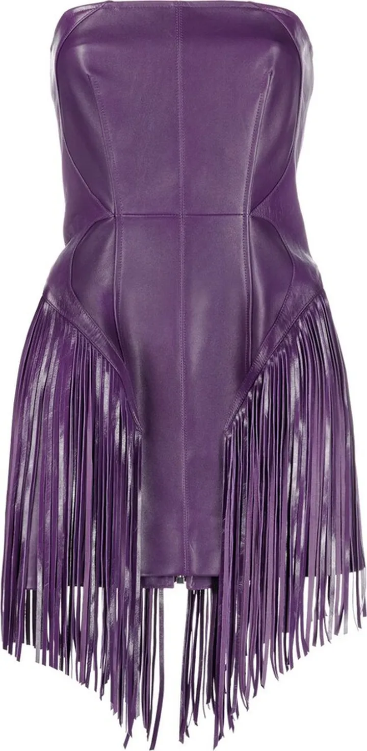 Fringed Leather Minidress
