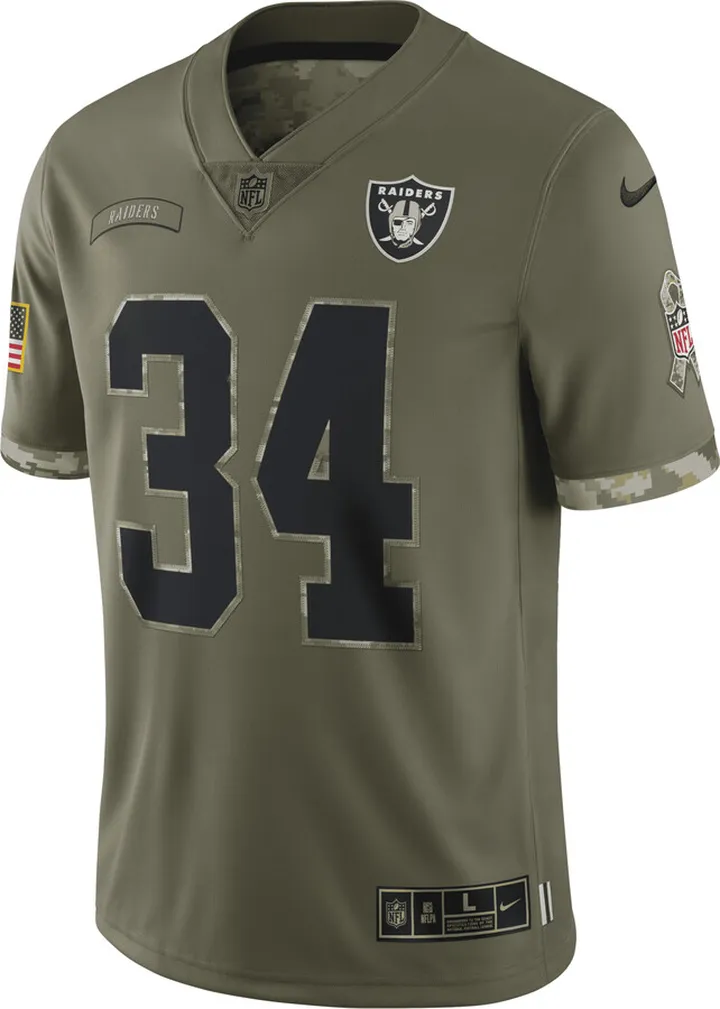 Nike Men's NFL Las Vegas Raiders Salute to Service (Bo Jackson) Limited Football Jersey in Brown