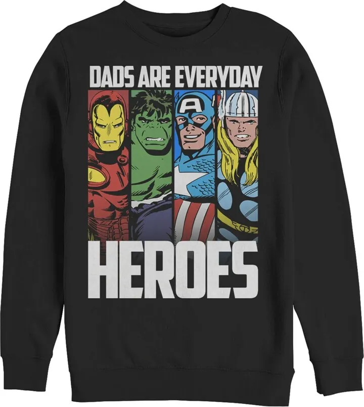 Men's Marvel Father's Day Avengers Everyday Heroes Sweatshirt - Black - Large