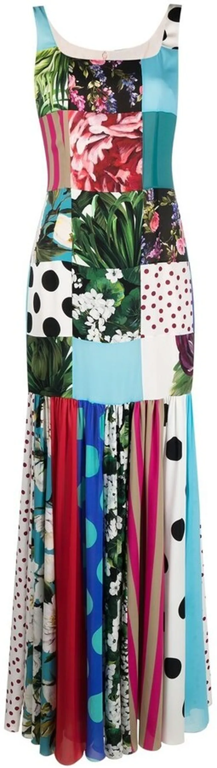 Patchwork Charmeuse And Georgette Dress