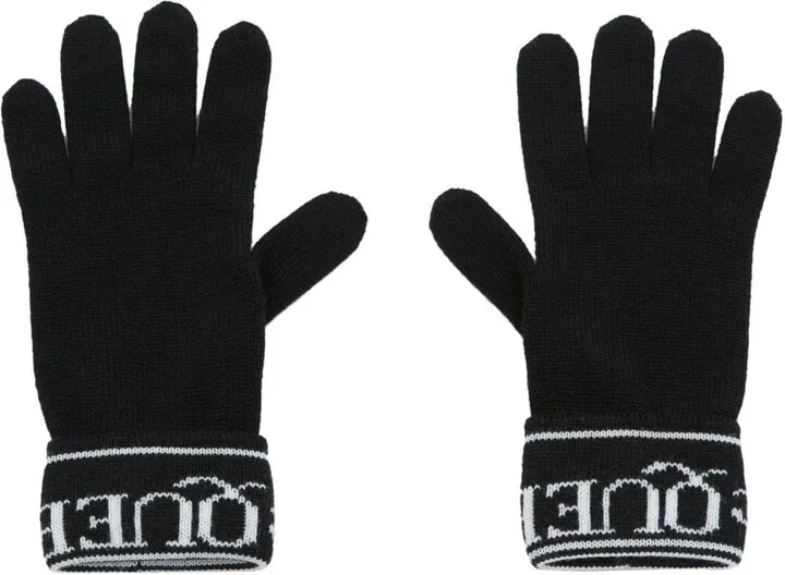 Intarsia-Knit Logo Gloves