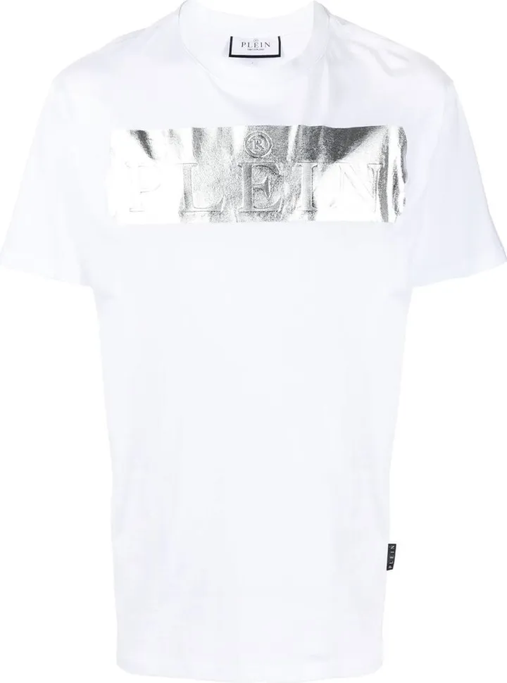 metallic-detail logo T-shirt