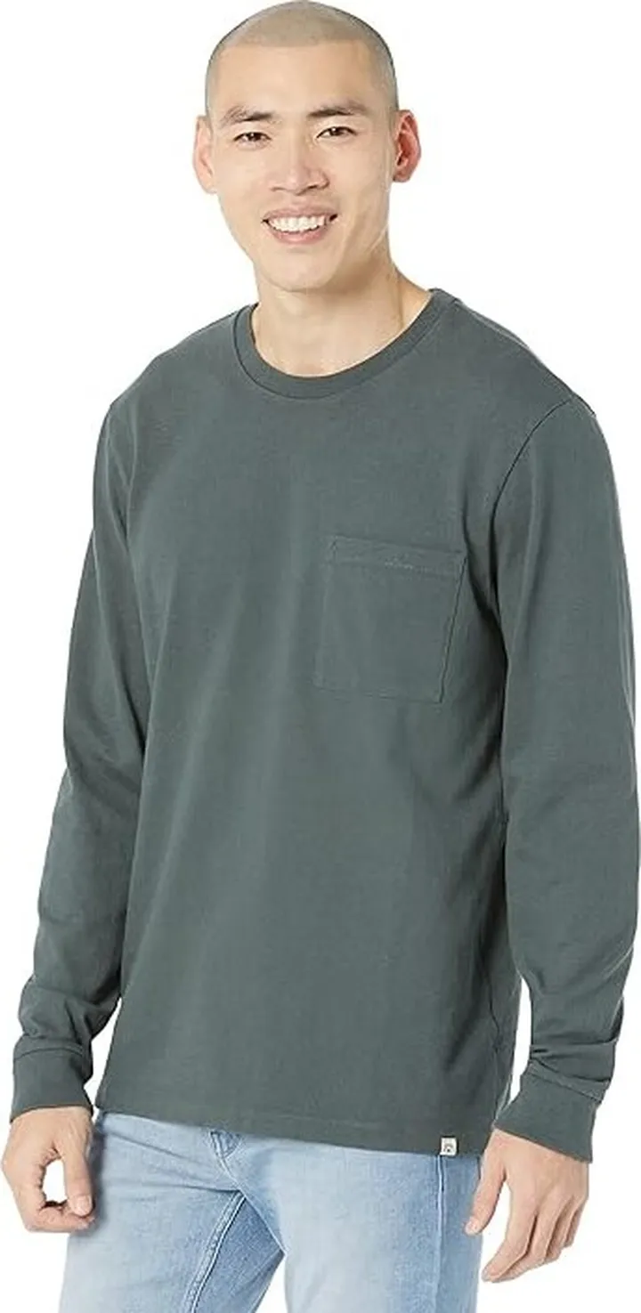 Madewell Relaxed Long Sleeve Tee (Steel Green) Men's Clothing