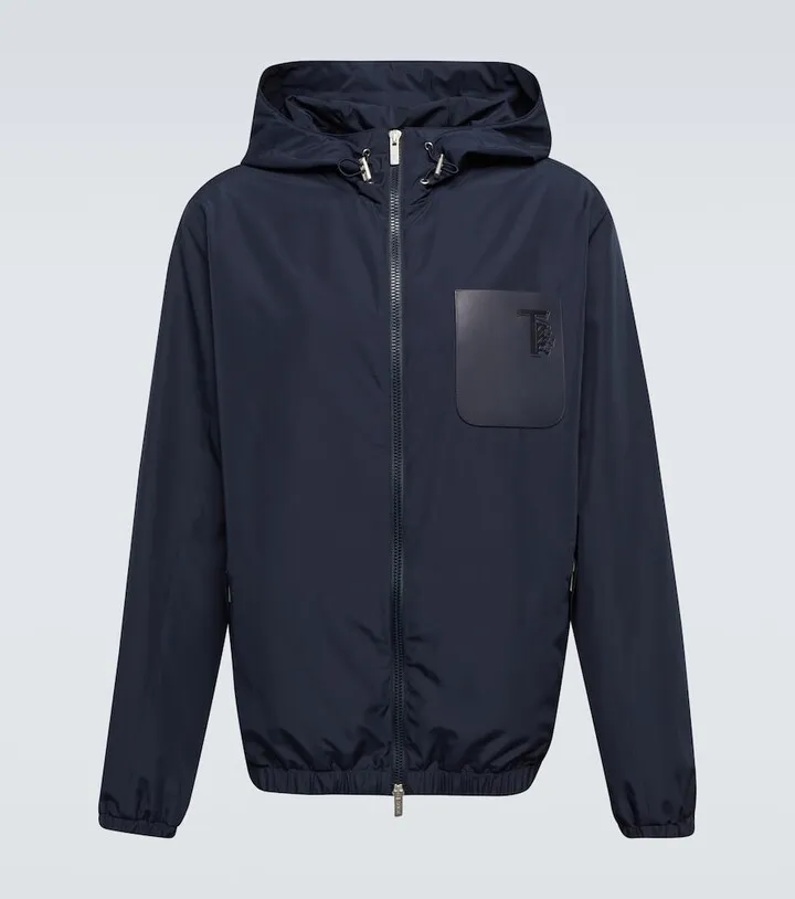 Hooded technical jacket