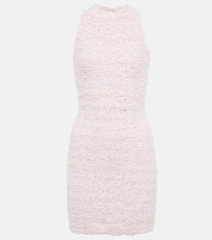 Beaded tweed minidress