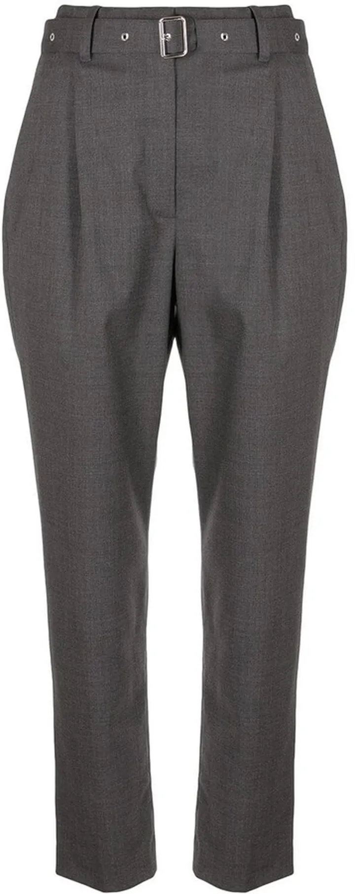 Melange Suiting Carrot Cropped Trousers