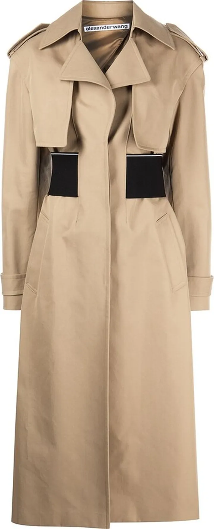 Logo-Elastic Trench Coat