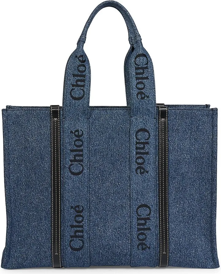 Woody Denim Tote Bag