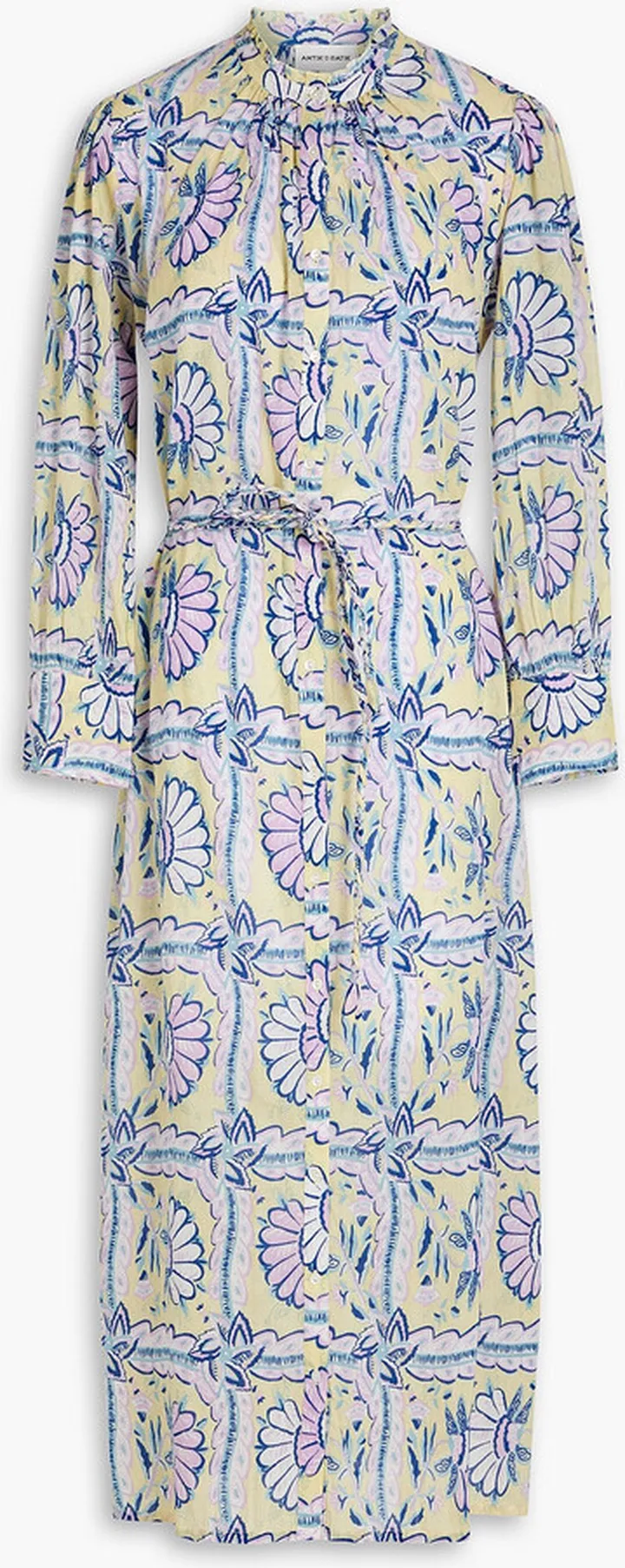Hupa printed cotton-voile midi shirt dress