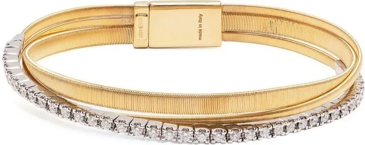 18kt yellow gold Masai diamond tennis bracelet