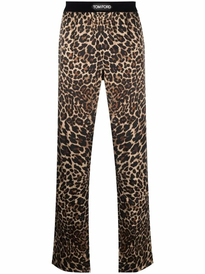 Leopard-Print Pajama Trousers