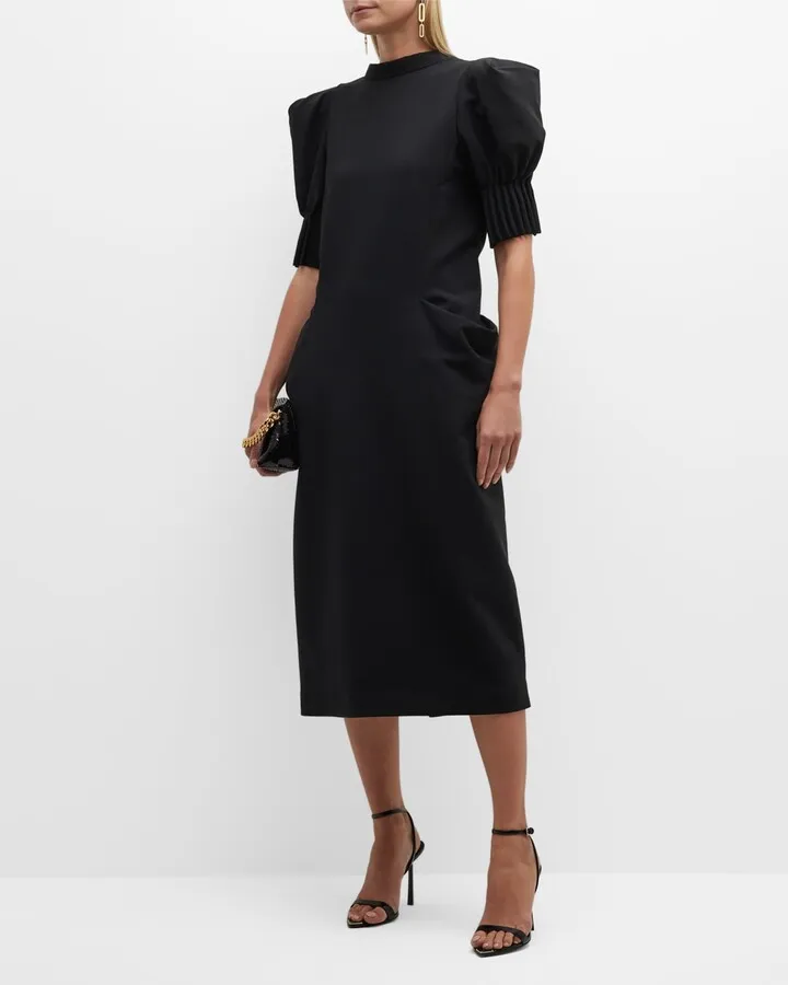 Page Puff Sleeve Midi Dress