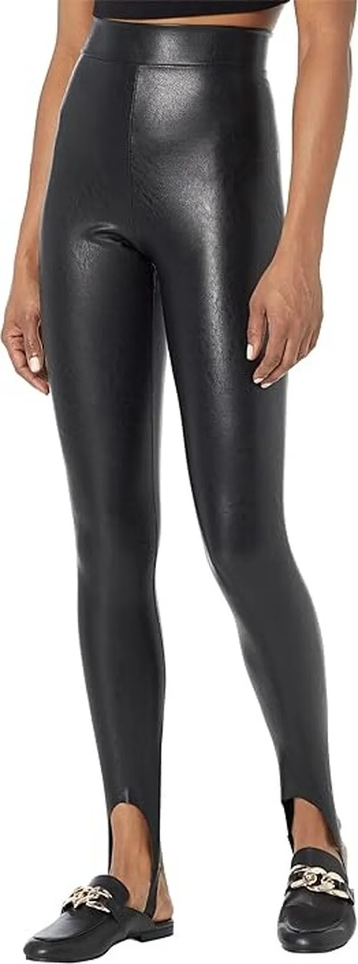 Commando Faux Leather Stirrup Leggings SLG79 (Black) Women's Casual Pants