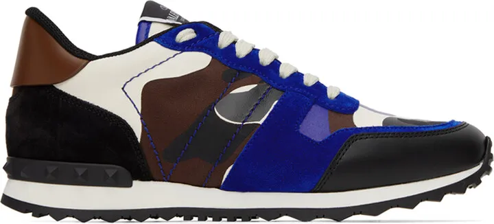Valentino Garavani Blue & Black Rockrunner Sneakers