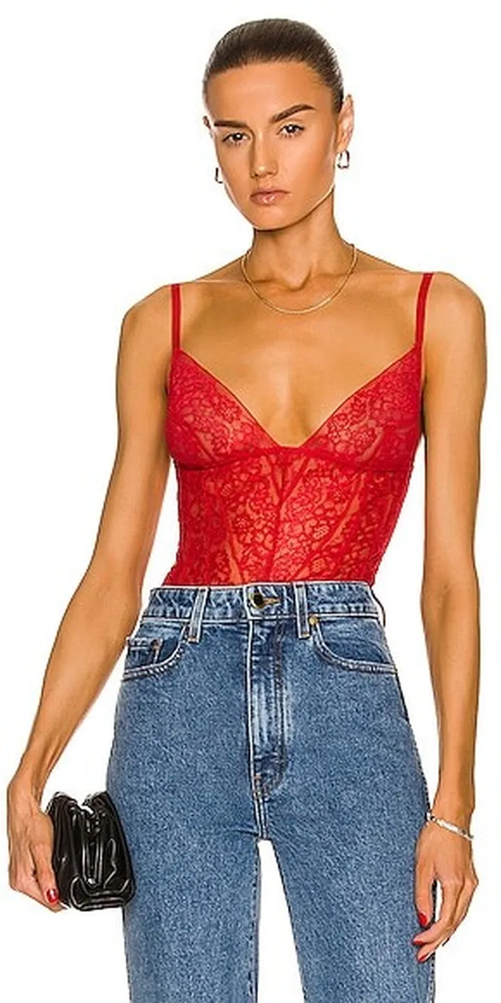 Kiki de Montparnasse Bandage Bodysuit in Red